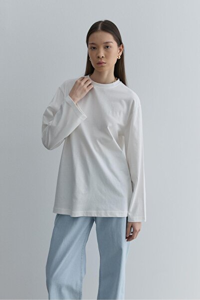 Fahhar Long Sleeve Basic Sweat Ecru