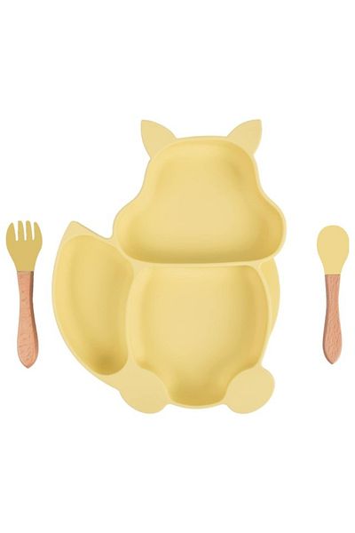 Empria Set Complet Din Silicon Fara Alergeni Pentru Diversificare Bebe, Galben