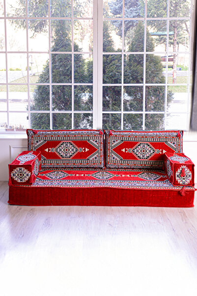 BAKIRÖZÜ HOME Şark Köşesi Takımı (20 CM MİNDER KALINLIĞI) Kırmızı Yahyalı Modeli 5 Parça