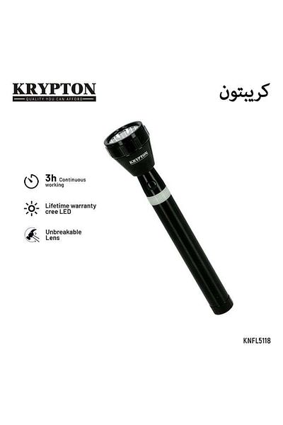 KRYPTON مصباح يدوي LED قابل لإعادة الشحن، مصباح CREE فائق السطوع، شحن USB، استخدام لمدة 3 ساعات للتخييم/المشي لمسافات طويلة