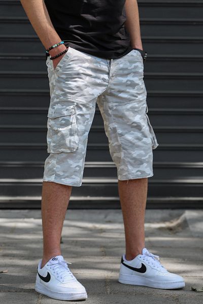 Madmext Ανδρικό σορτς Capri Pocket Camouflage Gabardine Cargo 5754