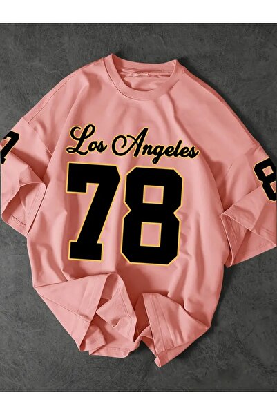 LAND MODA Ανδρικό μπλουζάκι Los Angeles 78 Graphic Tee - Άνετο χαλαρό κοντομά...