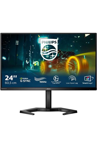 Philips شاشة كمبيوتر وسائط متعددة سوداء 24M1N3200ZA عريضة مقاس 23.8 بوصة بتقنية IPS W-LED