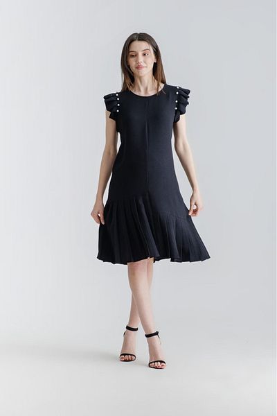 Desen Hamile Giyim Black Pearls Short Maternity Dress