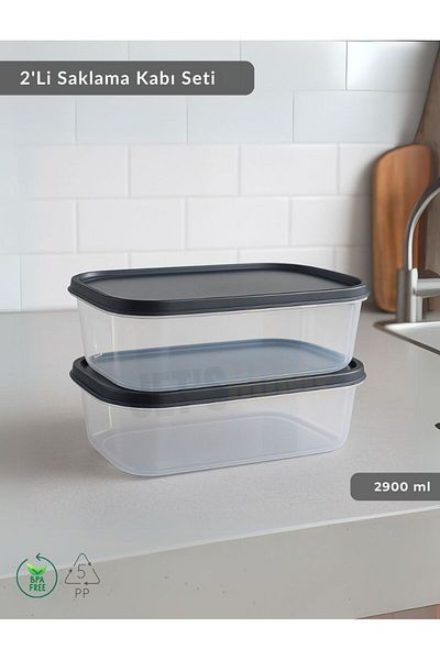 Jet's Home Rectangular 2-Piece Storage Container Bpa Free Suitable Nutrition Container for Deep Freezer 2900 ml