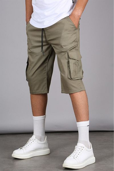 Madmext Ανδρικό σορτς Capri Pocket Khaki Basic Cargo 5473