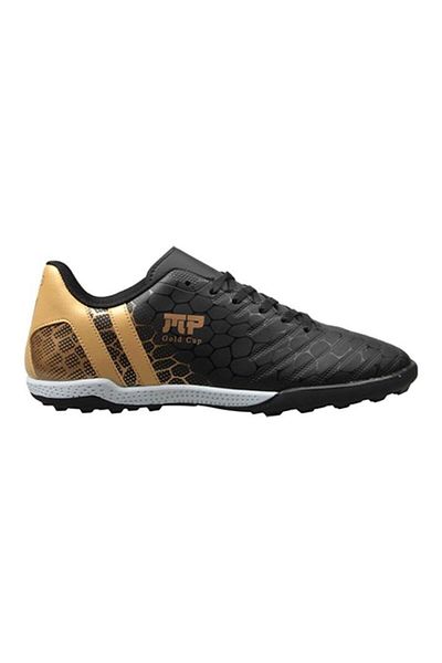 M.P. Lace-Up Comfort Sole Astroturf Field Shoes Men's Shoes Black Gold Color