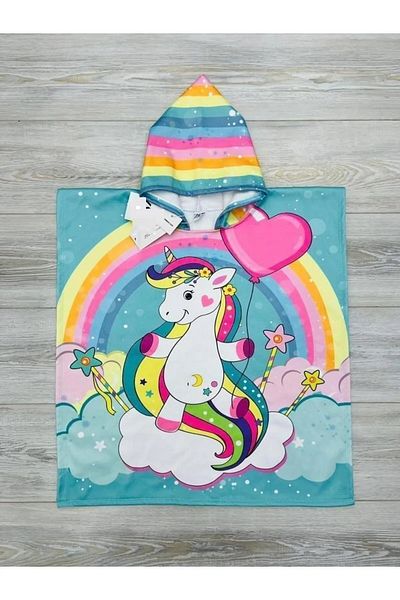 ANGELOS GIRLS Girl's Poncho Towel (Beach+Pool+Bath) 12209
