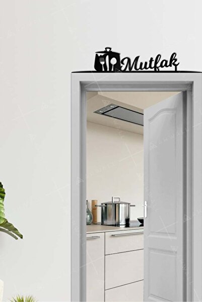 AHWALL Mutfak Yazılı Ahşap Kapı ve Ayna Üstü Köşe Süsü