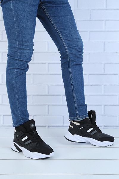 M.P. Comfort Sole Ankle Length Lace up Unisex Black Basketball Shoes White