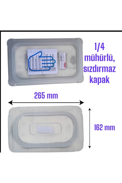 ZTF Global 1/4 mühürlü, sızdırmaz gastronom küvet kapağı( polikarbon, PP ve ç...