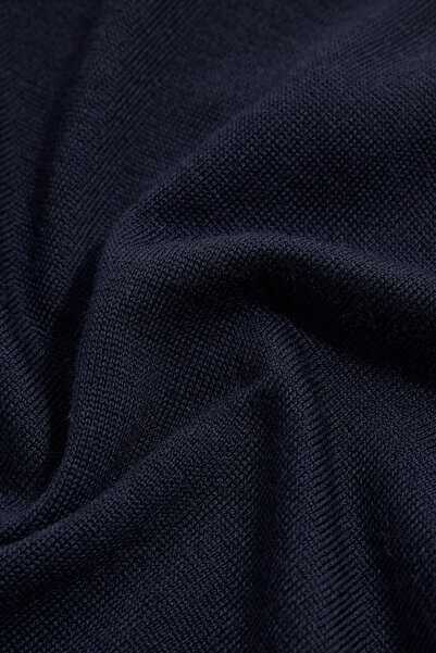 W Collection LACİVERT V YAKA UZUN KOLLU KAZAK