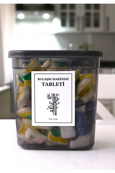 Dem Home 2-Piece Anthracite Dishwasher Tablet and Salt Container Detergent Box Storage Container 2000 Ml