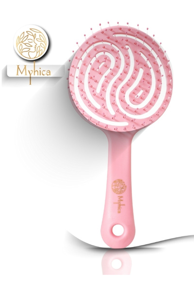 Myhica Ανοιχτό ροζ Pro τρισδιάστατη οβάλ βούρτσα μαλλιών