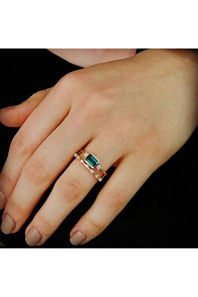 Cem Aykan Kuyumculuk CERENOS BAGET GREEN TOPAZ SIRATAŞ ALYANS - AK1166