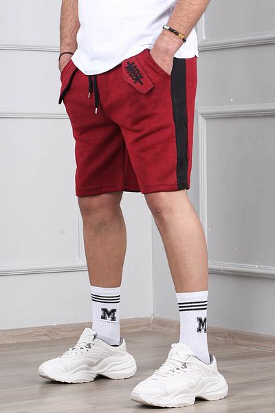 Madmext Σορτς Claret Red Capri με ρίγες στο πλάι 2919