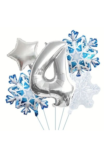 parti sürprizi Kartanesi 4 Yaş Rakam Folyo Balon Set