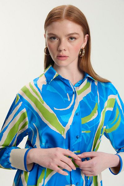 Zühre Front Buttoned Patterned Tunic