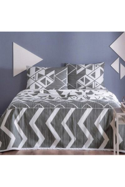 Taç Set pique Bedding and Cover 100% Cotton, 4 Pieces, TAC, Rain Grey