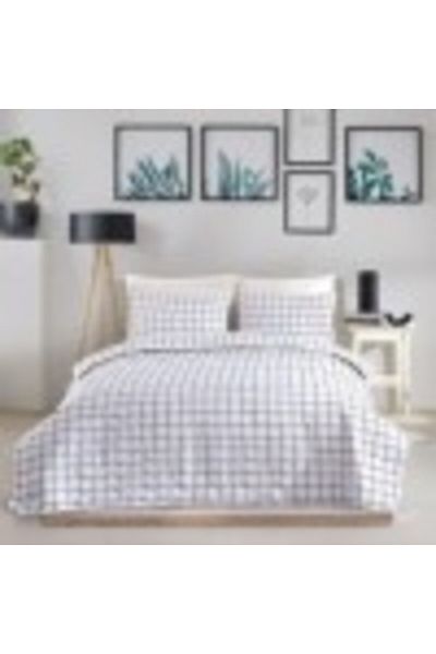 Eponj Home Quilted duvet set 200x220cm + 2 square pillowcases, Artus black