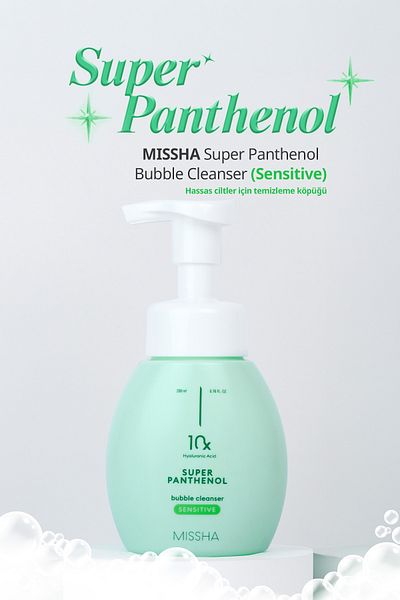Missha Lightly Acidic Structure Cleansing Foam with Pantenol Super Panthenol Bubble Cleanser (Sensitive)