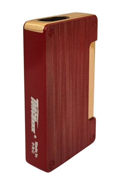 PremiumQuality Fırçalı Kırmızı-gold Çift Torch Pürmüz Metal Puro Çakmağı