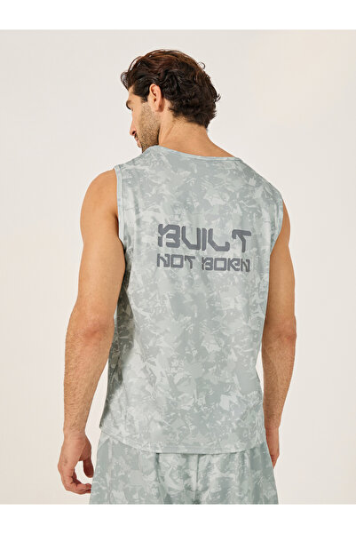 Styli All Over Print Slogan Detail Running Vest
