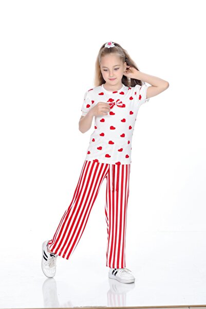 Kamex Heart and Line Milan Fabric Girl's Suit Red