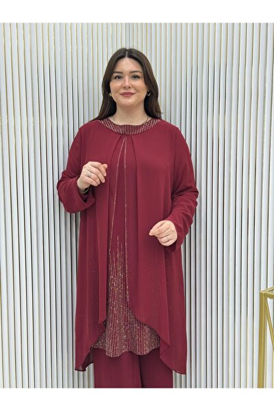 GK Large Size Sandy Chiffon Tunic Suit