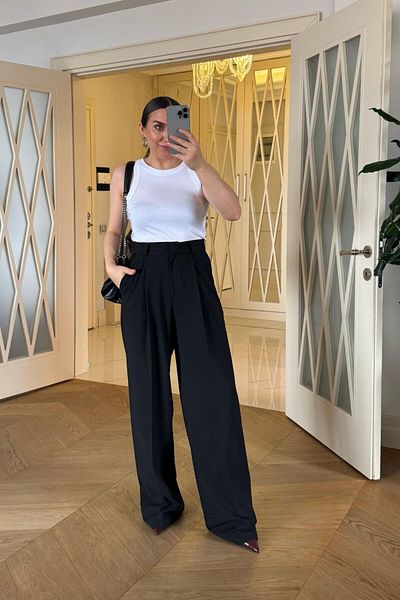 Tuba Butik Pleated Palazzo Women's Trousers