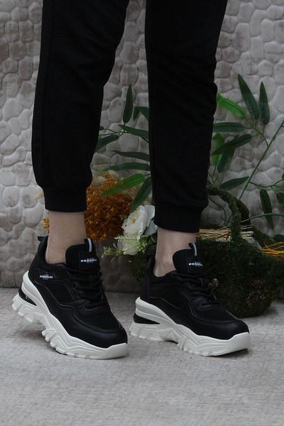 M.P. Comfort Sole Lace-Up Casual Sneaker Women's Black-White Shoes