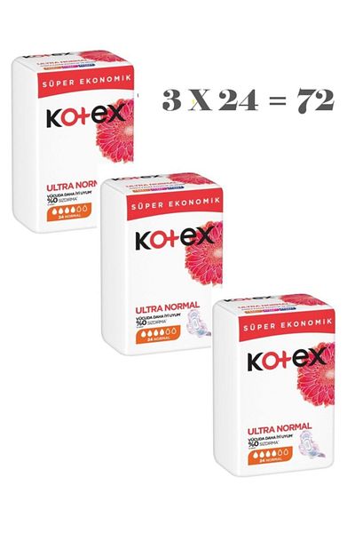 Kotex Ultra Normal Quadro 24 Liter 3 Pack