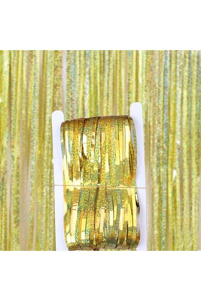 NIWWIN Photo Booth Glitter Curtains Set Of 2, Foil, Gold, 3 X 8.3 M