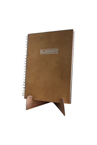 ouz dekor دفتر ملاحظات حلزوني مخطط مكون من 4 أقسام ومغطى بالجلد من إليمنت