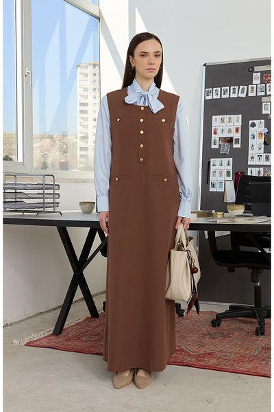 Fatma Atasoy Blazer Chocolate Brown Gilet