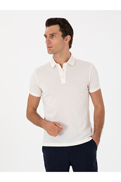 Cacharel تي شيرت إكرو قطني بقصة ضيقة وياقة بولو 50300934 -VR019