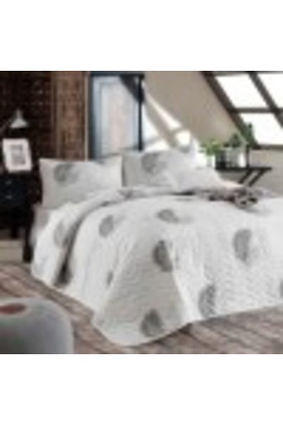 Eponj Home Quilted duvet set 200x220cm + 2 pillowcases, Palma Grey