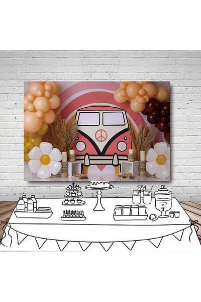 Mehofond photo backdrop, polyester, car pattern, multicolor, 210 x 150 cm