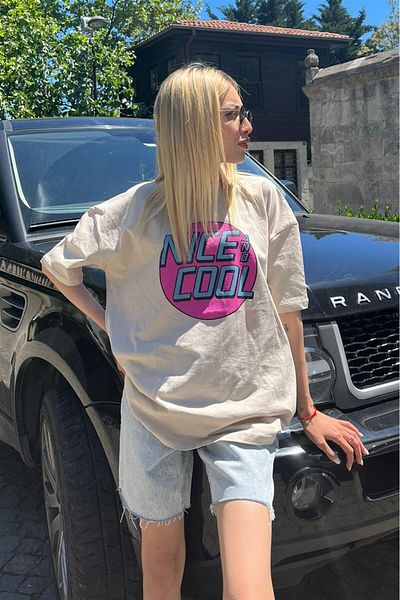 Madmext Tricou imprimat Mad Girls Bej Mg1149