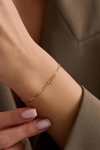 Bayar Gold 14 Ayar Altın Figaro Bileklik