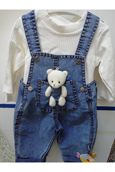 İLHANLAR Oyuncak Ayılı Kot Bahçivan Bebek Tulum