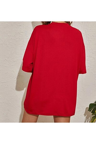 KURGAN TEKSTİL Unisex Oversize Bisiklet Yaka Basic Düz Kısa Kollu Tişört