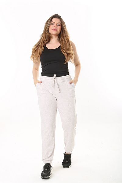 Şans Pantaloni de trening cu buzunare din cauciuc, cu talie și picior de mărime mare, pentru femei, 65N37481