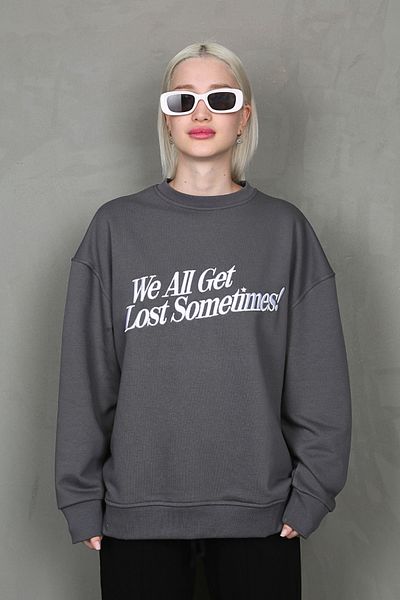 Madmext Sweatshirt mit Rauchmuster und Aufdruck MG1901