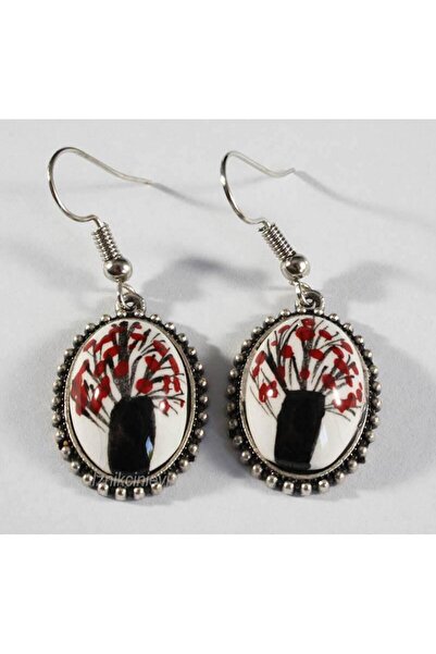 Çini Evi شجرة الحياة منقوشة أقراط بلاط إنيك