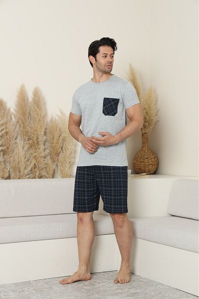 Sude HOMEWEAR ΑΝΔΡΙΚΟ ΣΕΤ ΠΙΤΖΑΜΑ ΚΟΝΤΟΜΑΝΙΚΙ