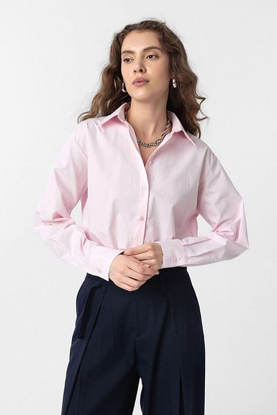 Antioch Pink Crop Poplin Women's Shirt