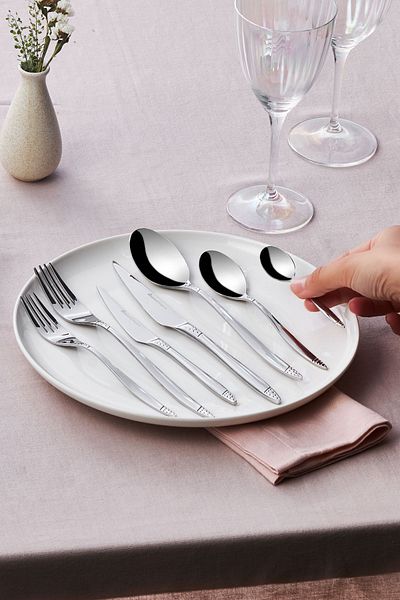 Karaca Holey 84 Pieces 12 Person Fork Spoon Knife Elegance Set Boxed