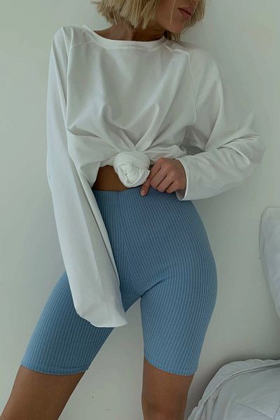 Madmext Weißes Basic-Damen-Sweatshirt mit Rundhalsausschnitt Mg1676