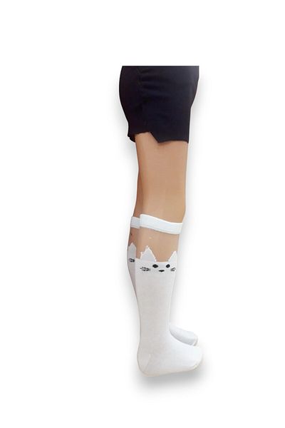 SeaBubbles Girl's Knee Socks with Tulle and Cat